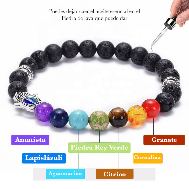 2X1 | Pulsera La Mano De Fátima 7 Chakras