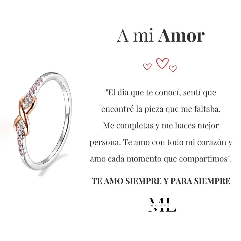 Pack Regalo "Amor Infinito" | Anillo ajustable - PLATA DE LEY