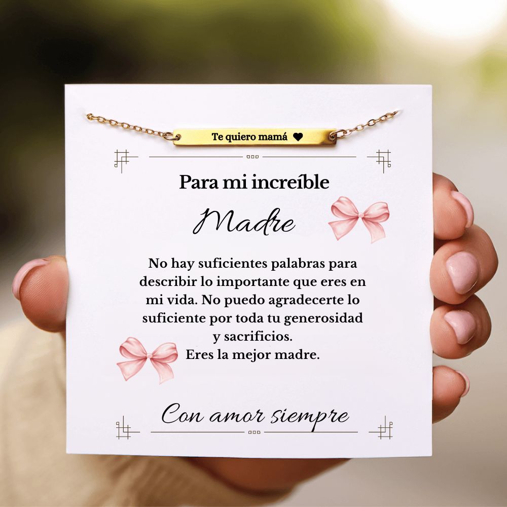 Pack Regalo Madre | Pulsera con grabado "Te Quiero Mamá 🖤"