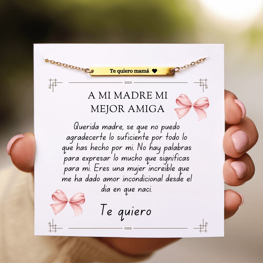 Pulsera con grabado "Te Quiero Mamá 🖤"