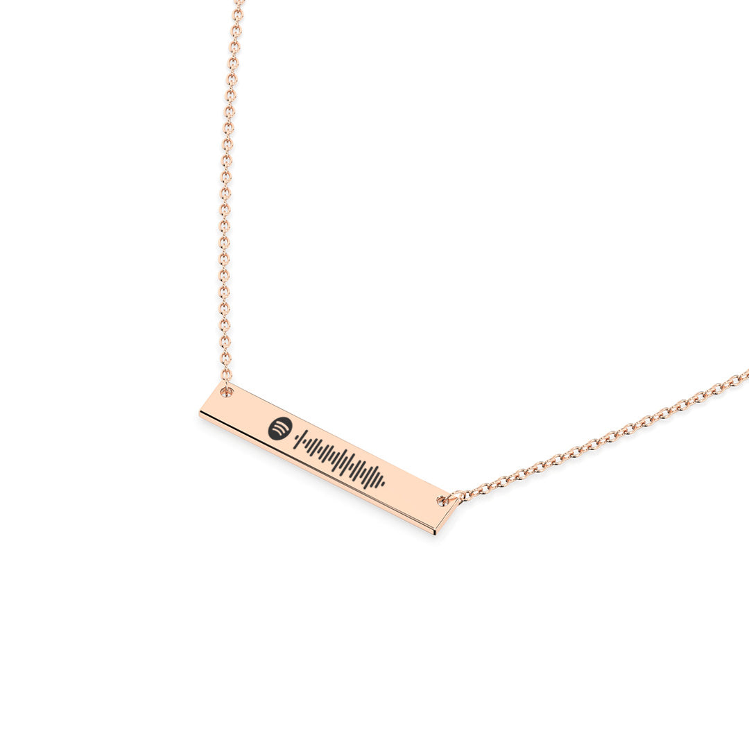 COLLAR PERSONALIZADO QR canción Spotify BAÑO ORO ROSA