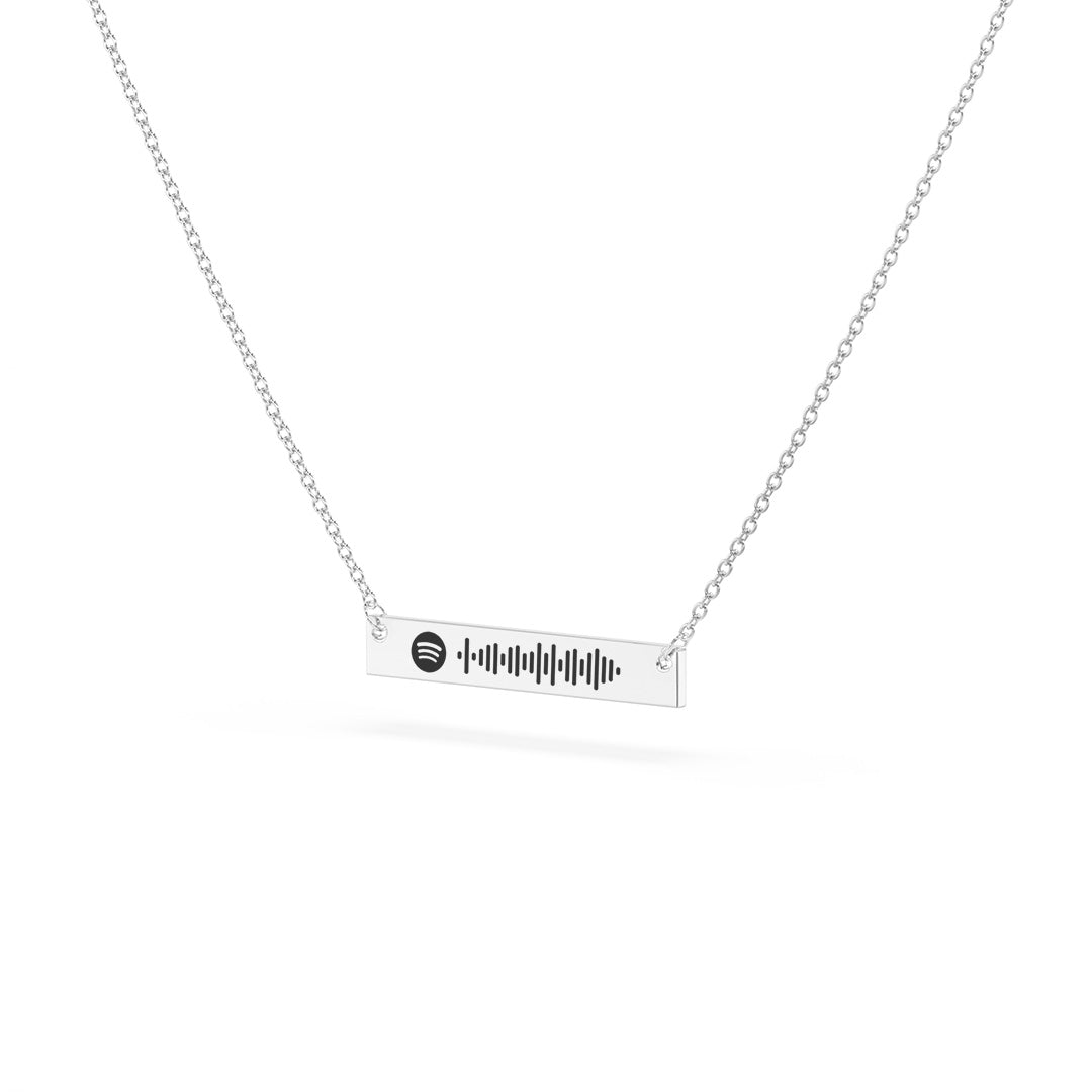 COLLAR PERSONALIZADO QR canción Spotify plata