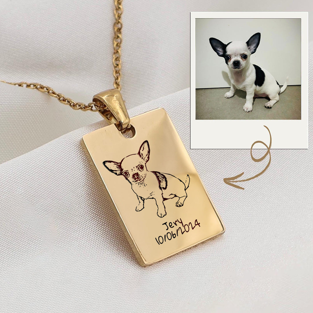 Colar personalizado para animais de estimação banhado a ouro 18k