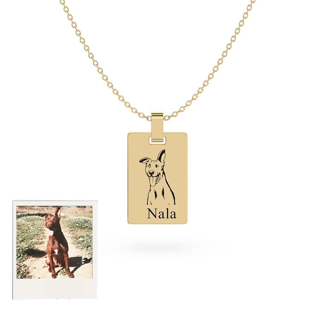 Colar personalizado para animais de estimação banhado a ouro 18k