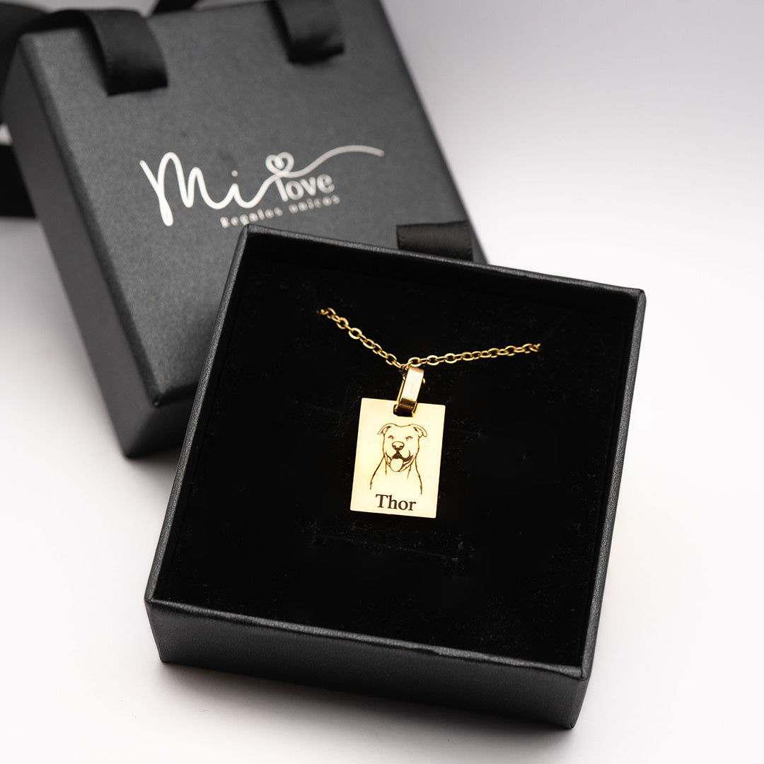 Colar personalizado para animais de estimação banhado a ouro 18k