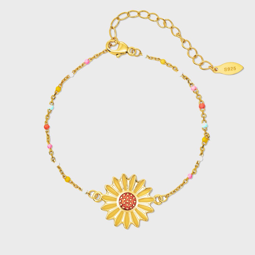 Goldenes Sonnenblumenarmband