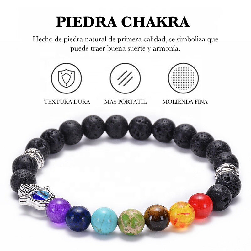 2X1 | Pulsera La Mano De Fátima 7 Chakras