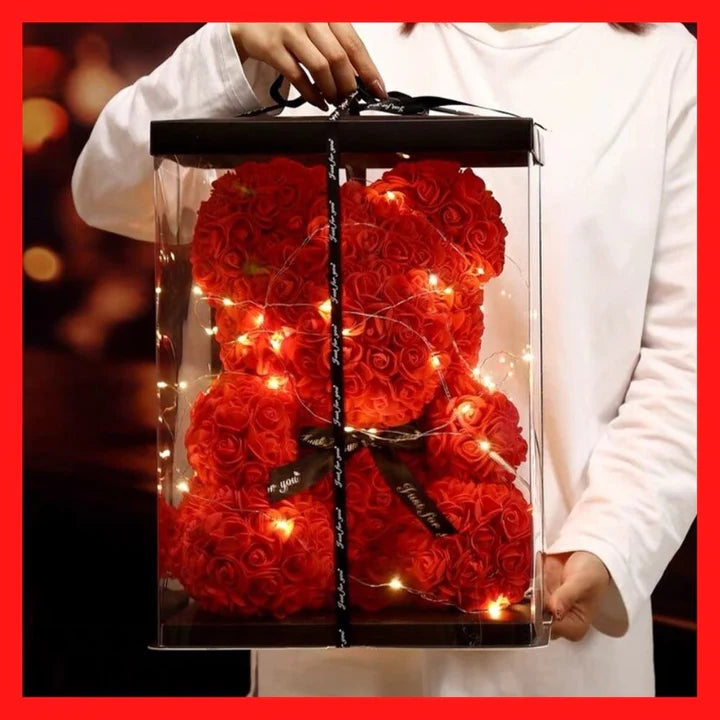 Roter Rosenbär mit LED-Lichtern, perfektes Geschenk zum Valentinstag! Begrenzte Einheiten!