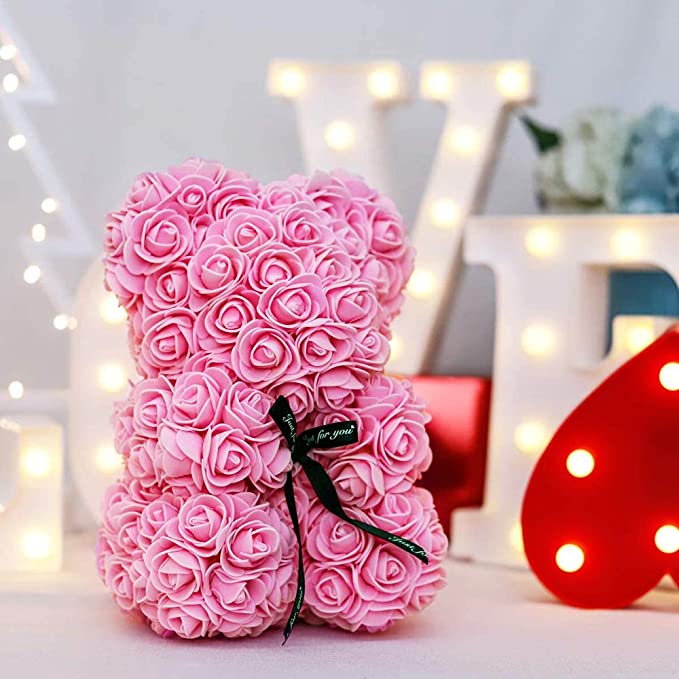 Rosa Rosenbär mit LED-Lichtern, perfektes Geschenk zum Valentinstag! Begrenzte Einheiten!