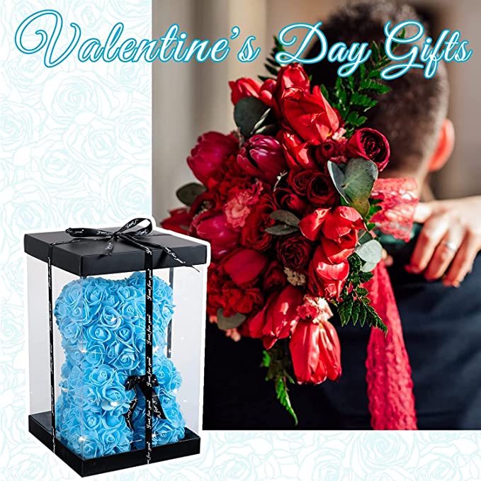 Osito Rosas Azules con Luces Led ¡Regalo Perfecto para San Valentin! ¡Unidades Limitadas!